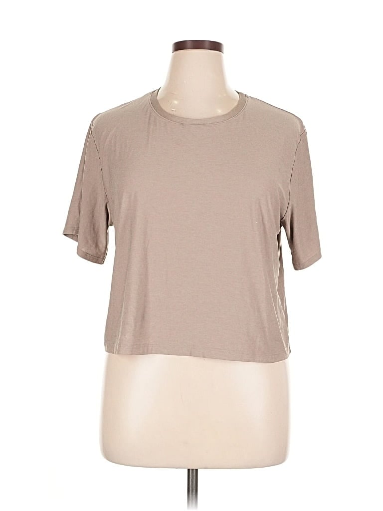 Pre-owned Beyond Yoga Short Sleeve T-shirt In Brown