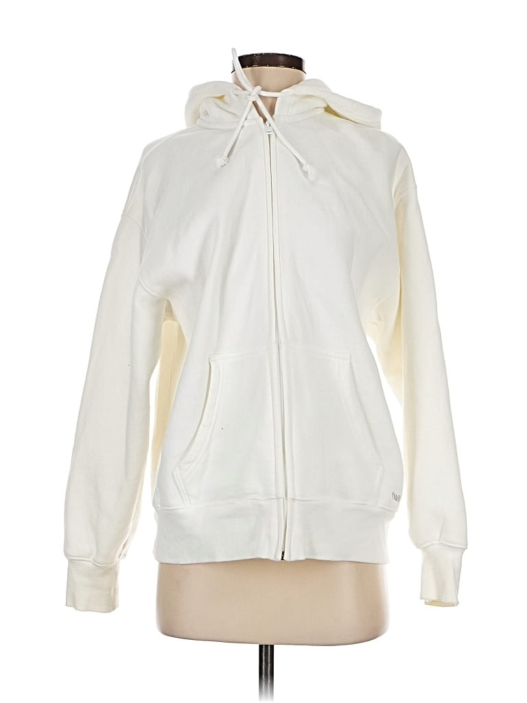 Pre-owned Tna Zip Up Hoodie In White