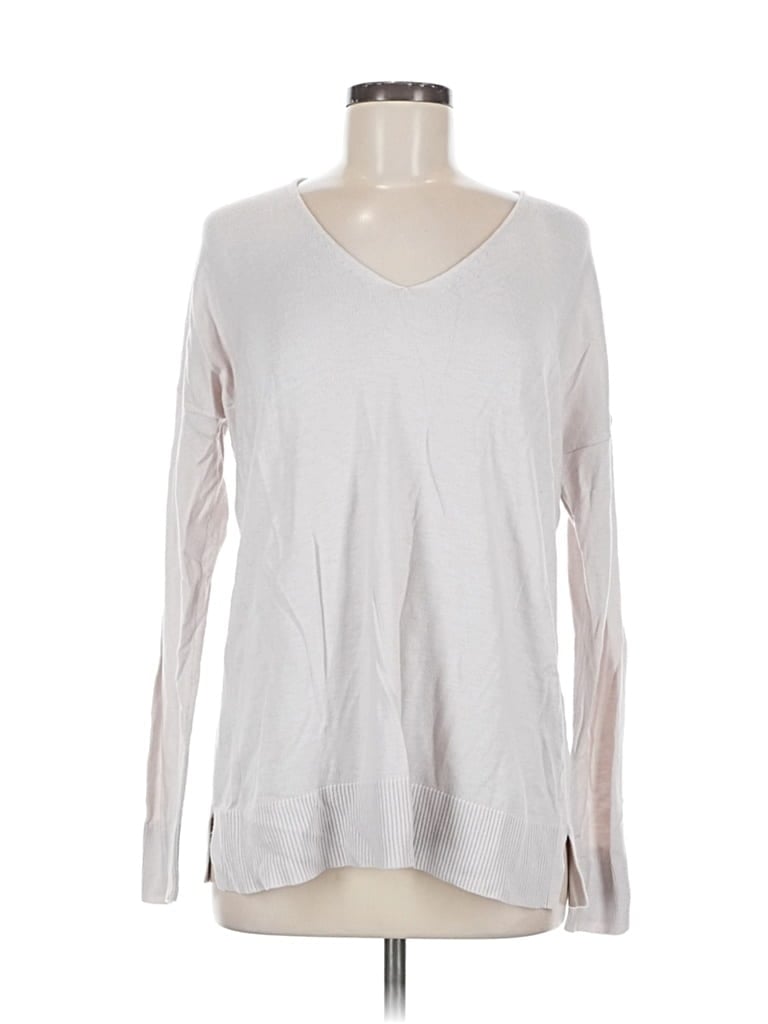 Pre-owned Ann Taylor Loft Pullover Sweater In Silver