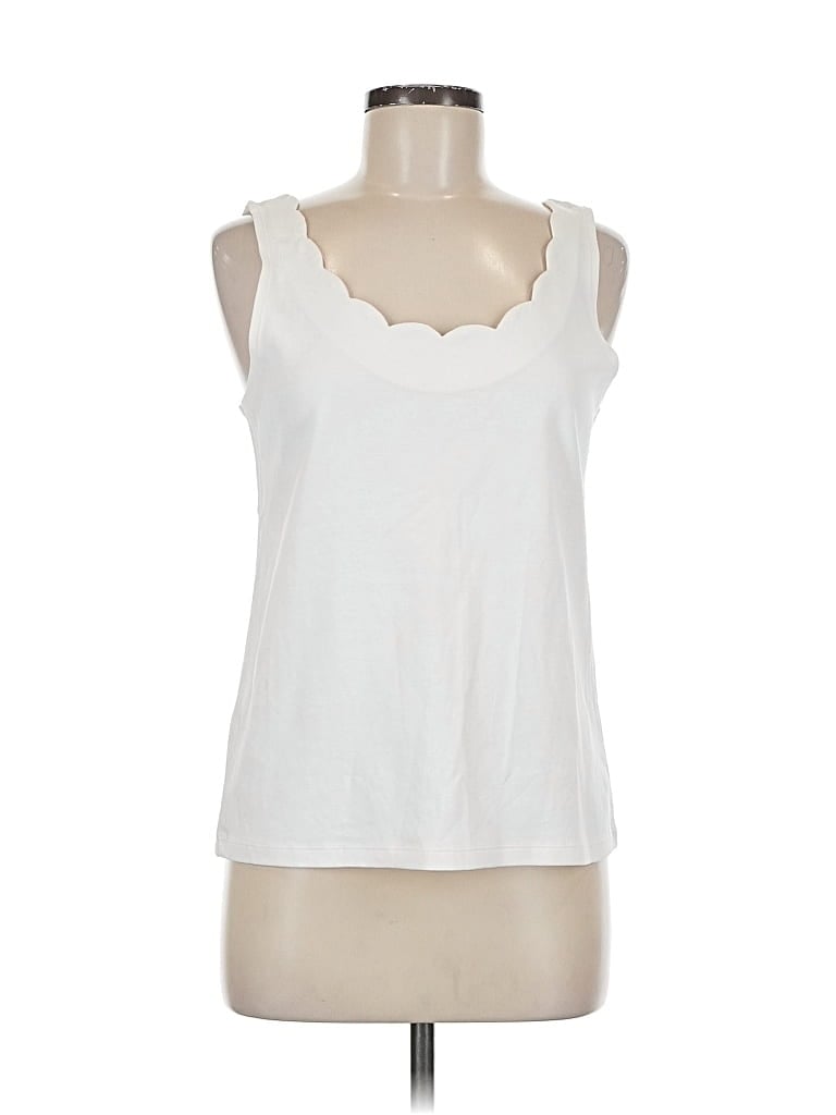 Pre-owned J.crew Factory Store Tank Top White Sweetheart Neckline Tops