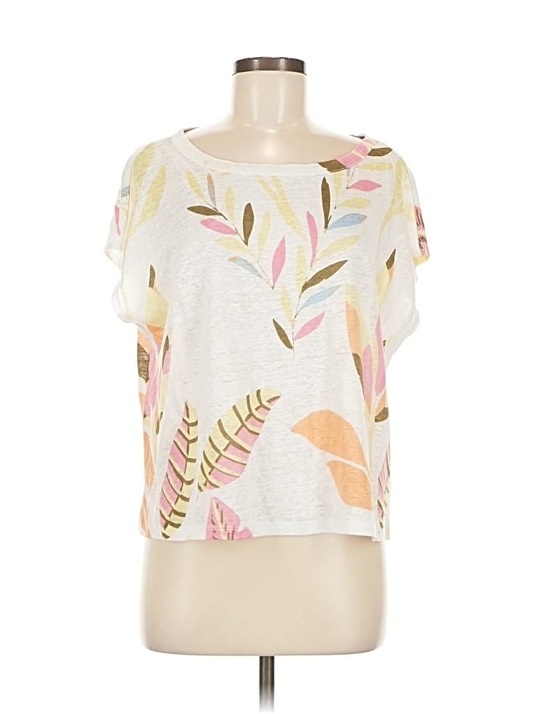 Pre-owned Cynthia Rowley Tjx Short Sleeve Blouse In White