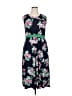 Studio One Floral Blue Casual Dress Size XL - photo 1