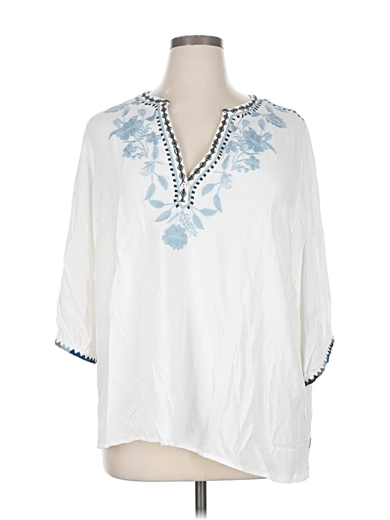 Pre-owned C&c California 3/4 Sleeve T-shirt In White