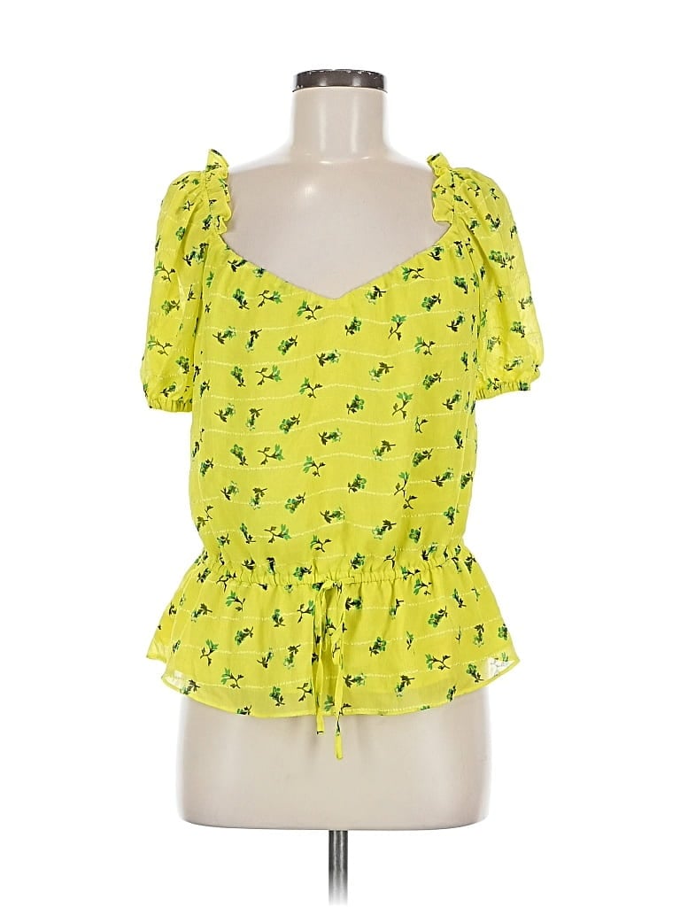 Pre-owned Cece Short Sleeve Blouse In Yellow