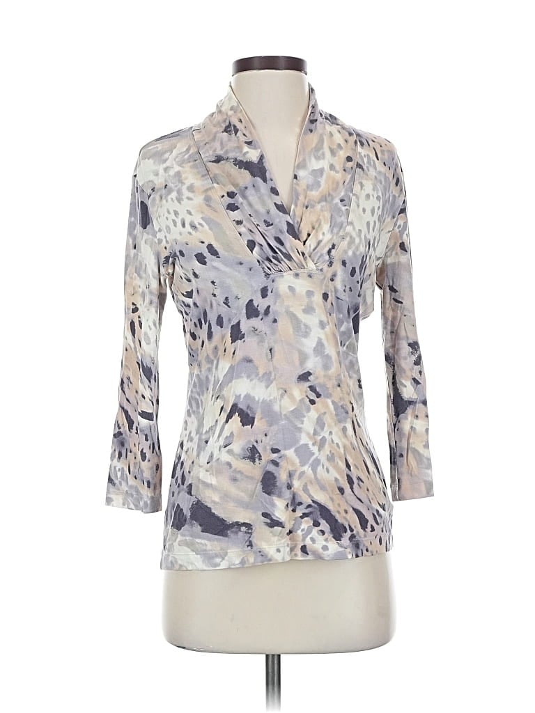 Pre-owned St John 3/4 Sleeve Blouse In Gray