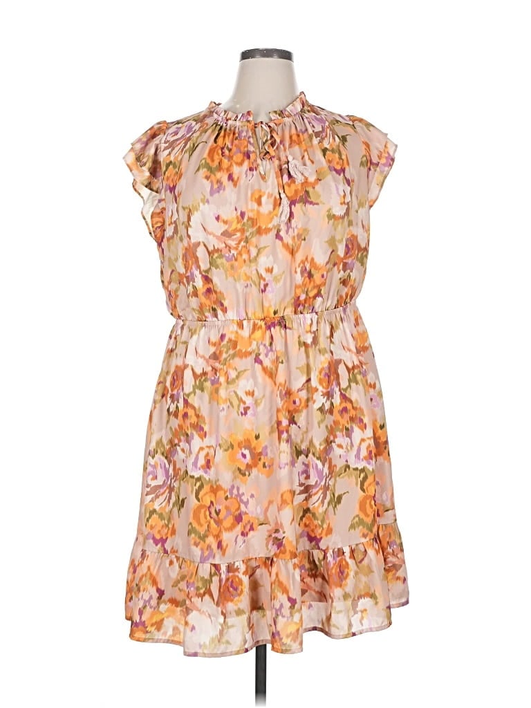 Pre-owned Les Serein Casual Dress In Orange