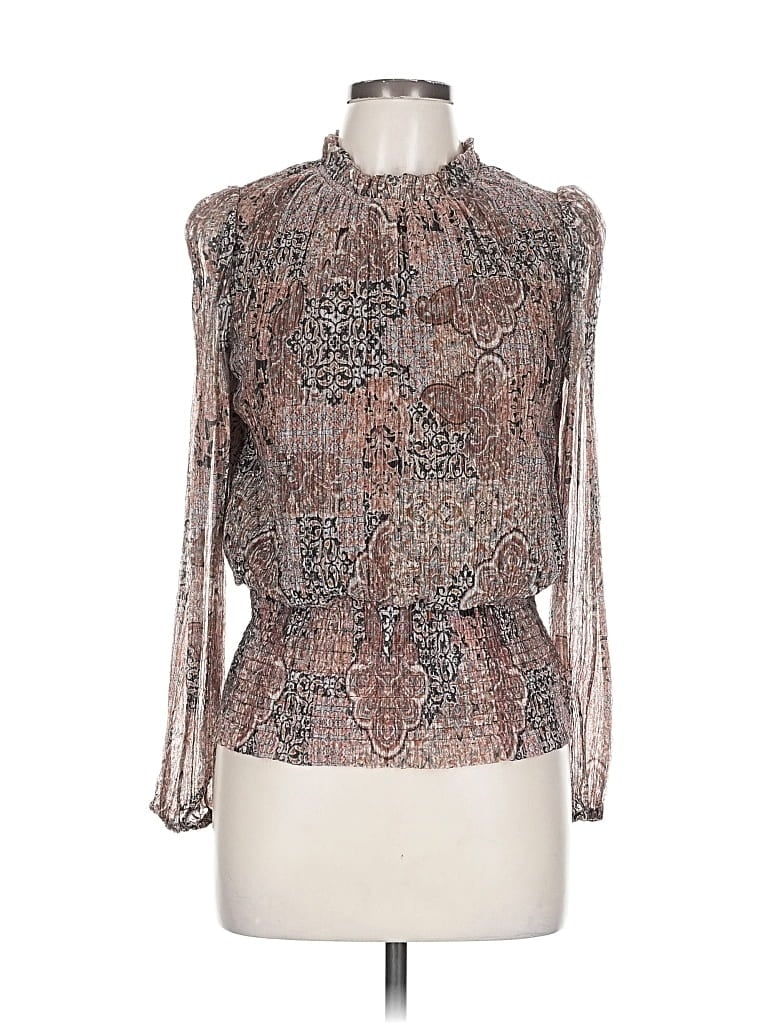 Pre-owned J By Joie Long Sleeve Blouse In Brown