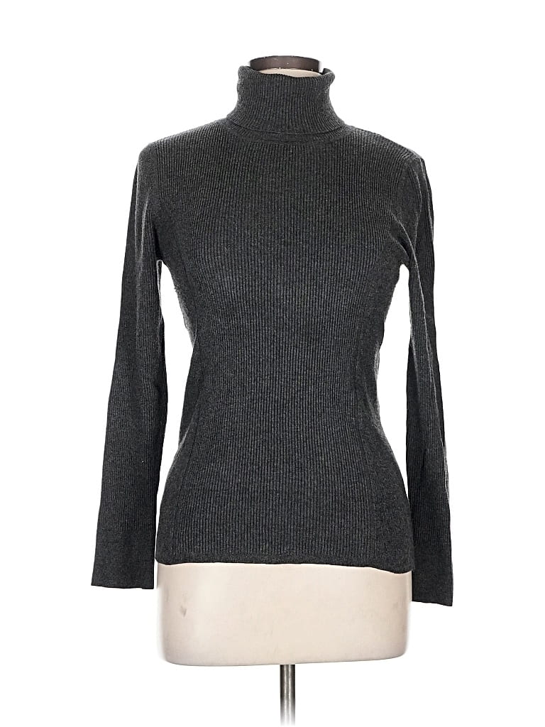 Pre-owned Chelsea & Theodore Turtleneck Sweater In Gray
