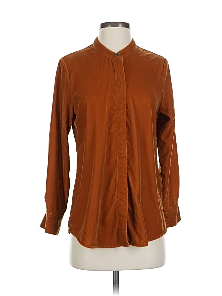 Pre-owned Soft Surroundings Long Sleeve Blouse In Brown