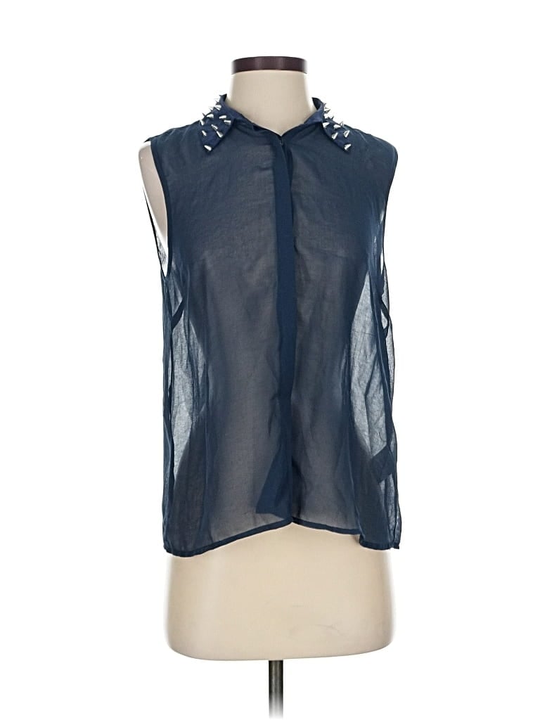 Pre-owned Sparkle & Fade Sleeveless Blouse In Blue