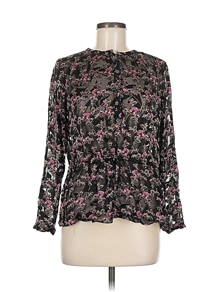 Pre-owned Rebecca Taylor Long Sleeve Blouse In Black