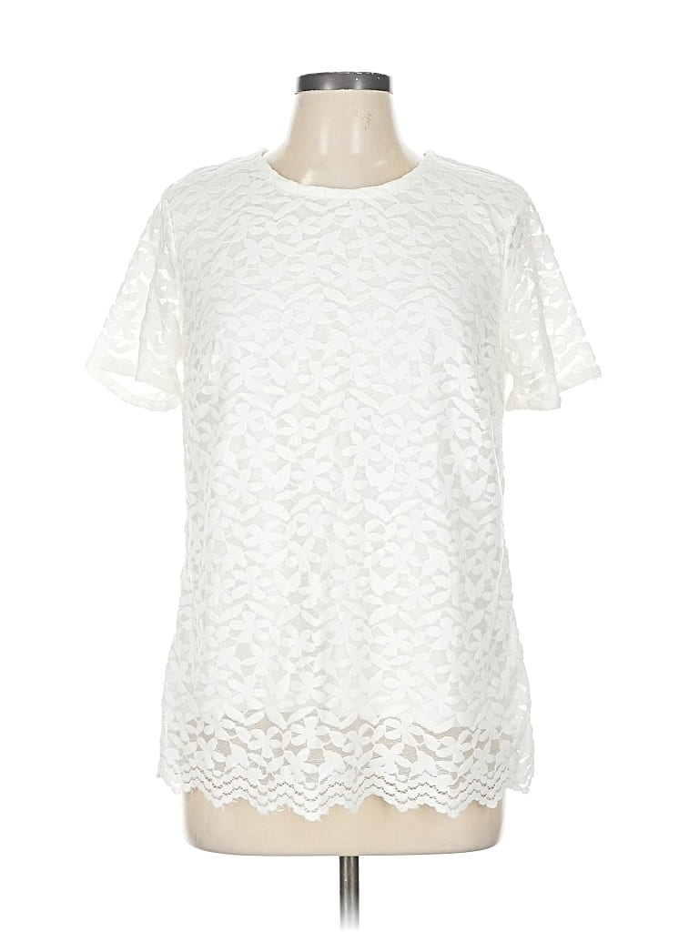 Assorted Brands Short Sleeve Top White Crew Neck Tops