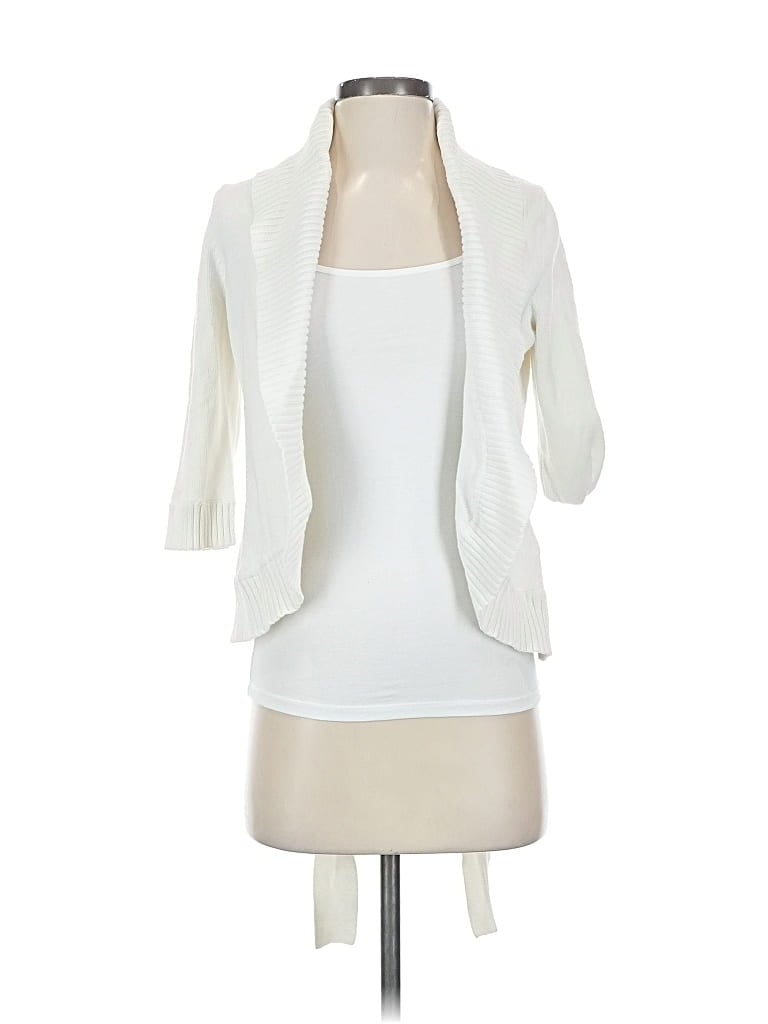 Pre-owned Bcbgmaxazria Cardigan Sweater In White