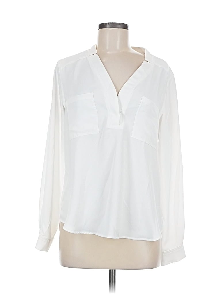 Pre-owned Nine West Long Sleeve Blouse In White
