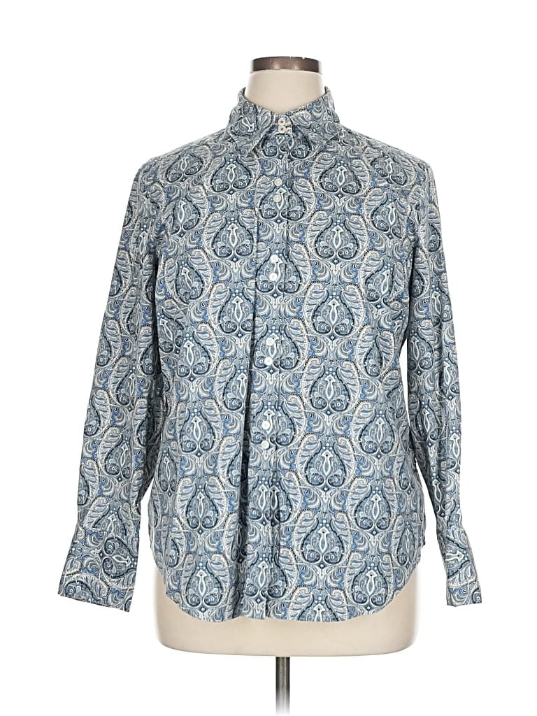 Pre-owned Tommy Hilfiger Long Sleeve Button Down Shirt In Blue