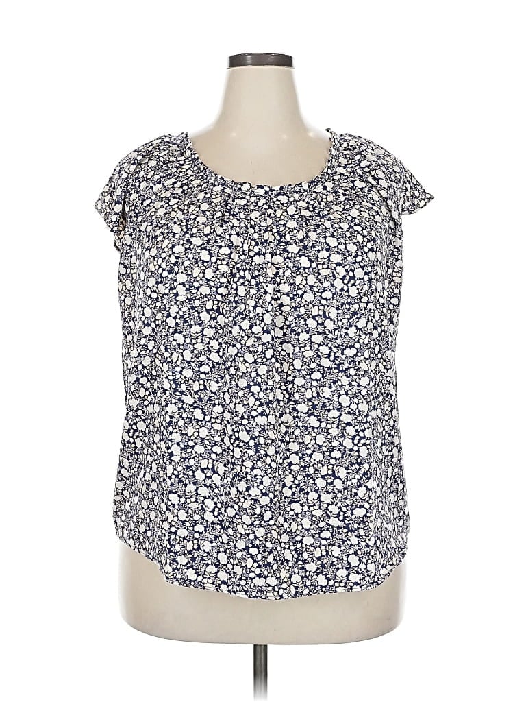 Lc Lauren Conrad Short Sleeve Blouse In Gray