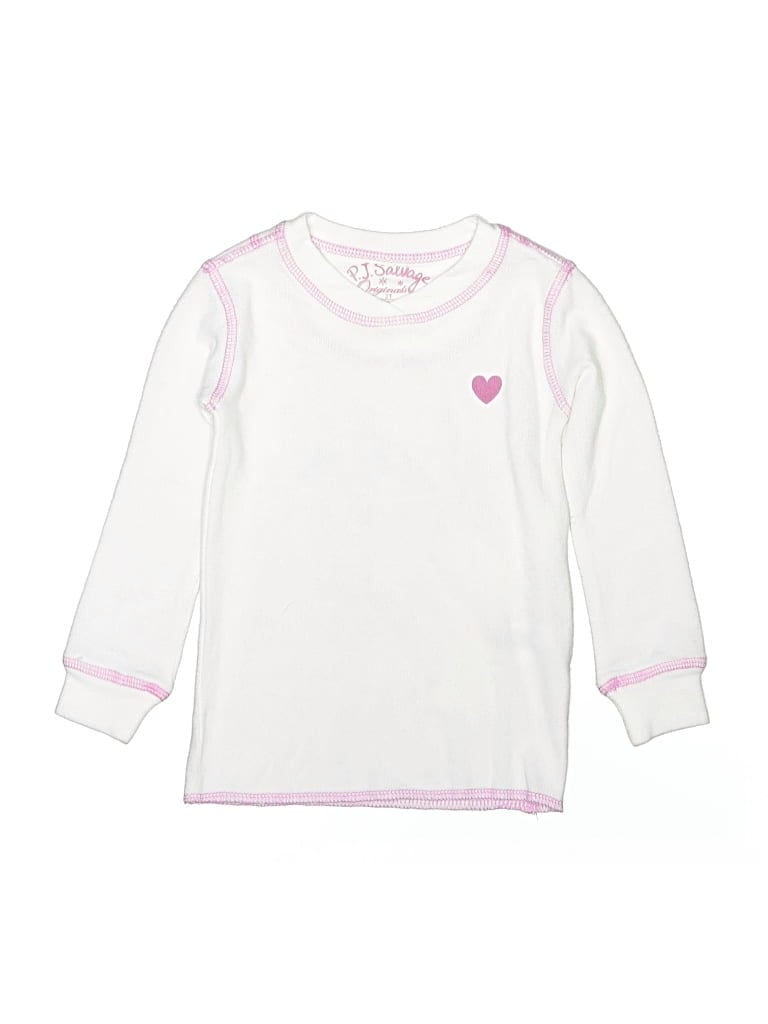 Pre-owned Pj Salvage Kids' Long Sleeve Top Pink Crew Neck Tops
