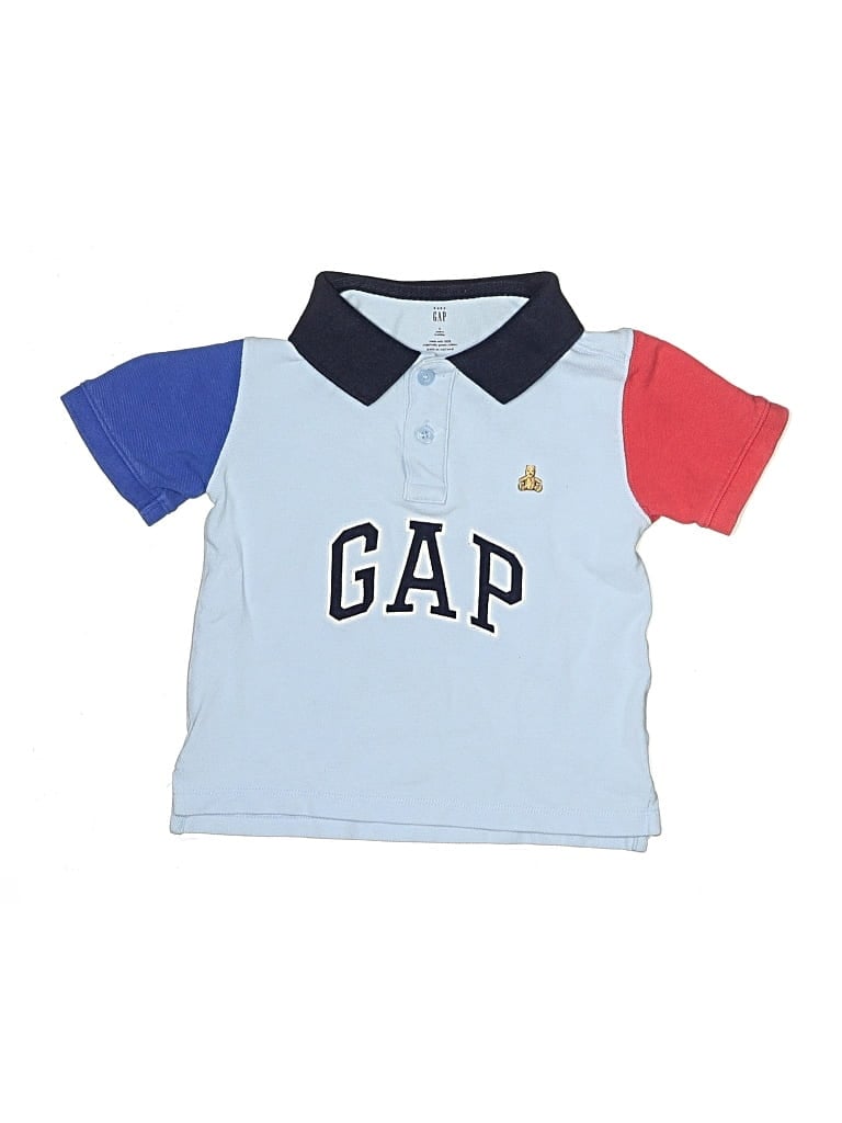 Pre-owned Baby Gap Kids' Short Sleeve Polo Shirt In Blue