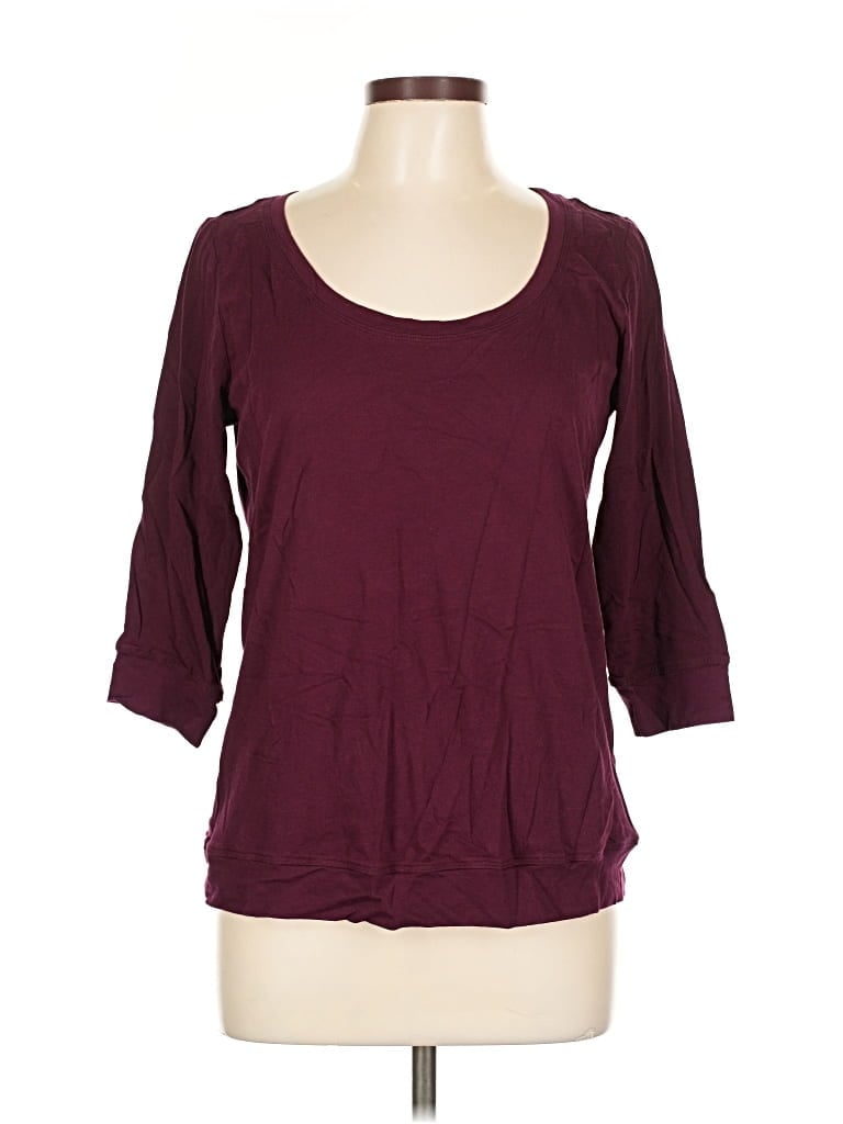 Pre-owned Torrid 3/4 Sleeve T-shirt In Burgundy