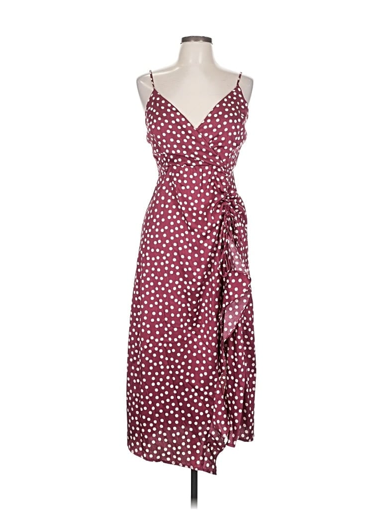 Pre-owned Vici Casual Dress In Burgundy