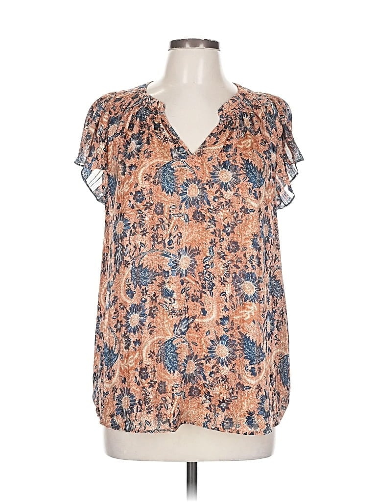 Pre-owned J By Joie Short Sleeve Blouse In Brown