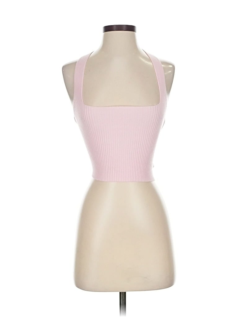Pre-owned Début Tank Top Pink Halter Neckline Tops