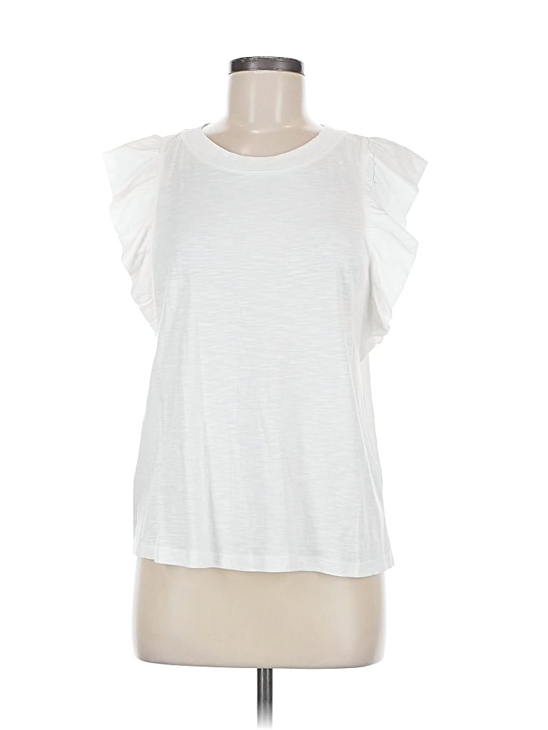 Pre-owned Banana Republic Factory Store Sleeveless T-shirt In White