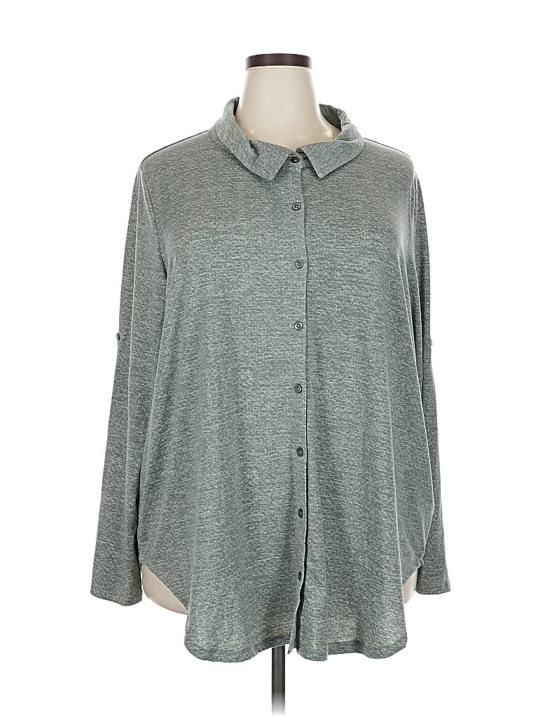 Pre-owned Lularoe Long Sleeve Blouse In Gray