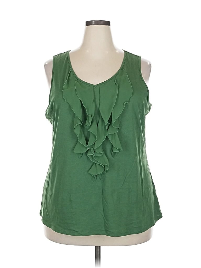 Pre-owned Coldwater Creek Sleeveless Blouse In Green