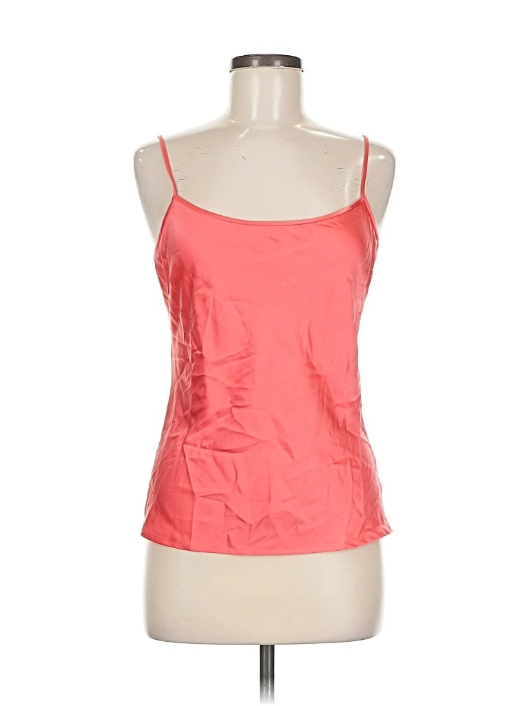 Pre-owned St John Sleeveless Silk Top Orange Strapless Neckline Tops