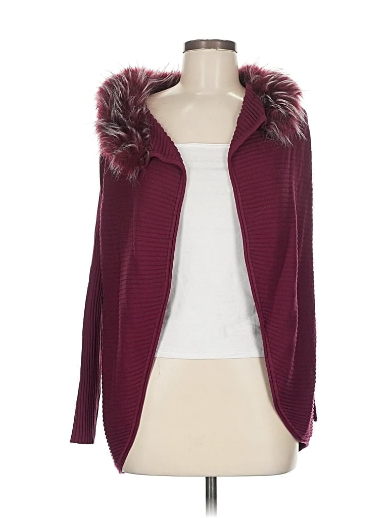 Pre-owned Alfani Cardigan Sweater In Burgundy