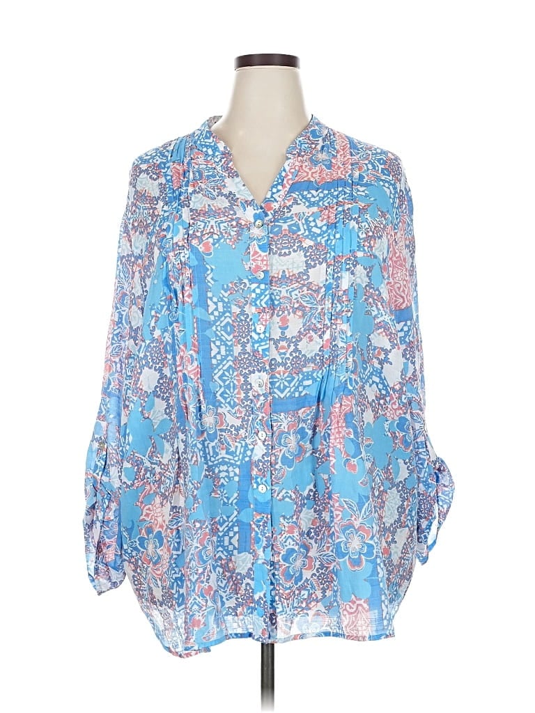 Pre-owned Ruby Rd. 3/4 Sleeve Blouse In Blue