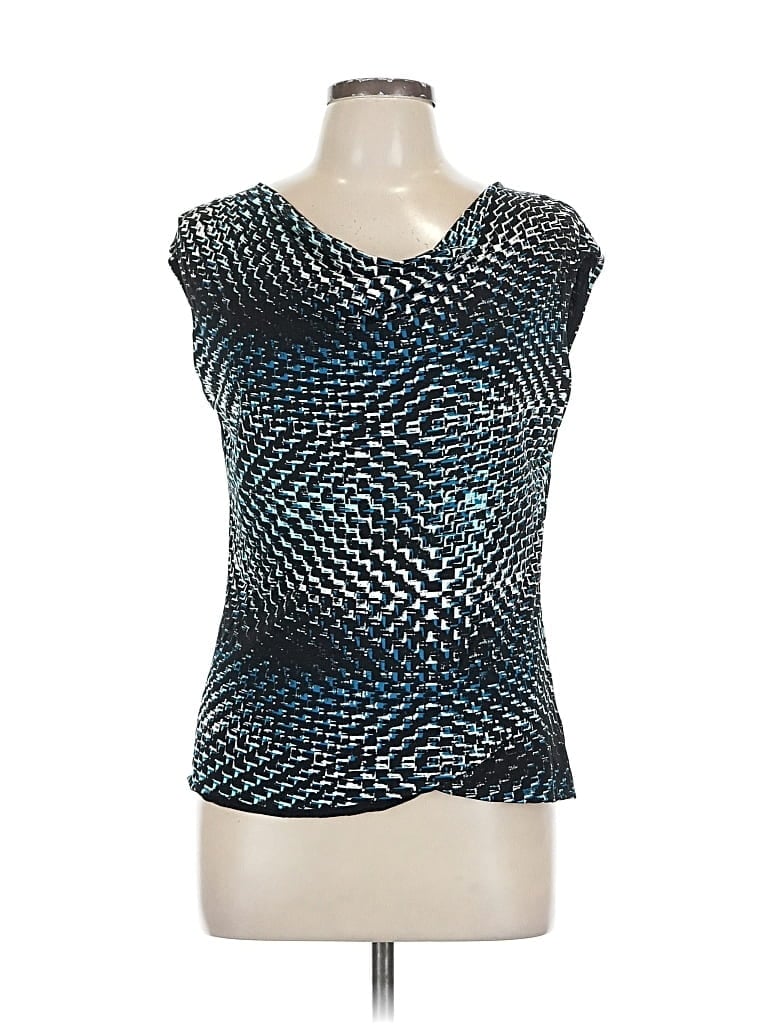 Pre-owned Classiques Entier Sleeveless Top Teal Scoop Neck Tops In Blue