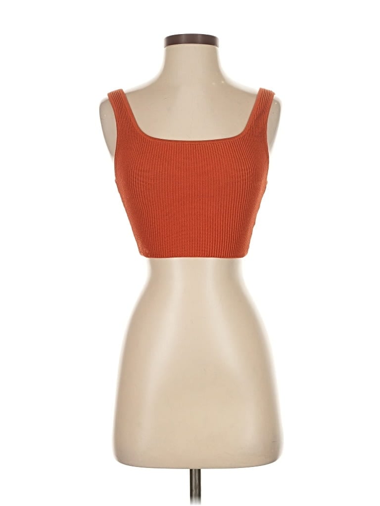 Pre-owned Babaton Tank Top Orange Strapless Neckline Tops