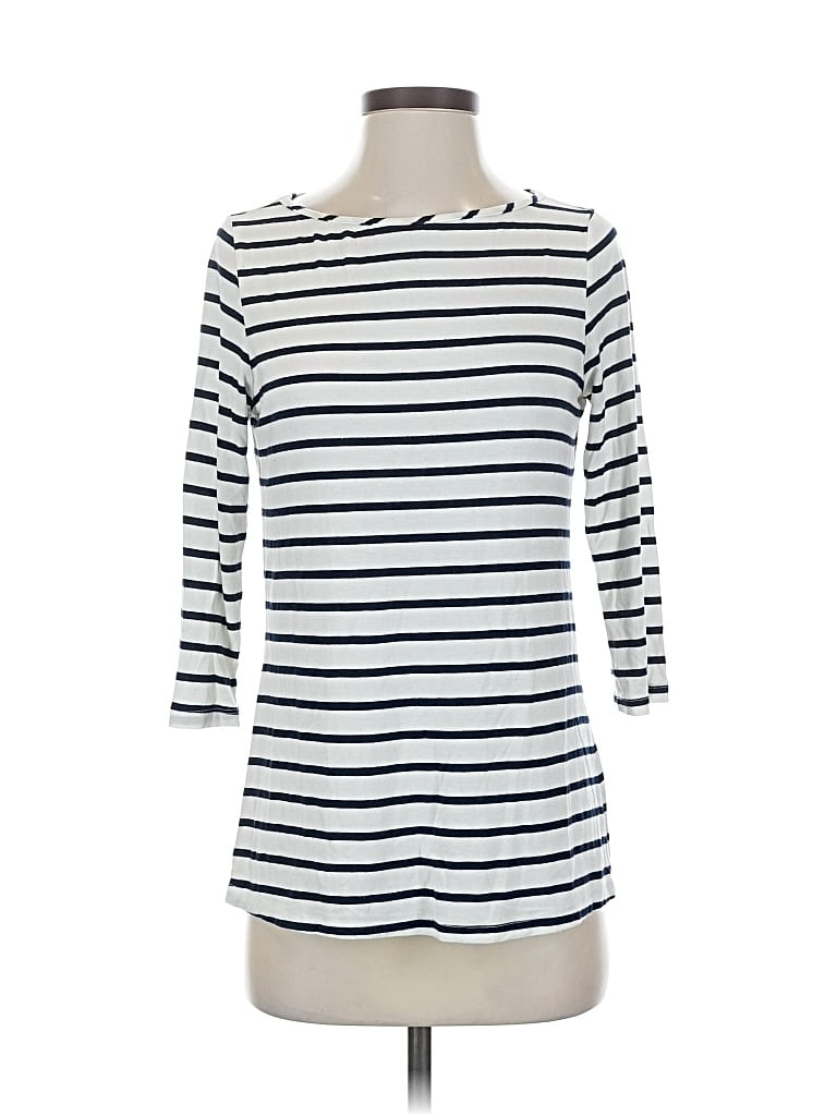 Pre-owned Amour Vert 3/4 Sleeve Top White Boatneck Tops