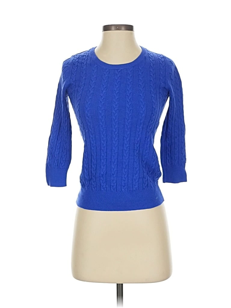 Pre-owned H&m 3/4 Sleeve Top Blue Boatneck Tops