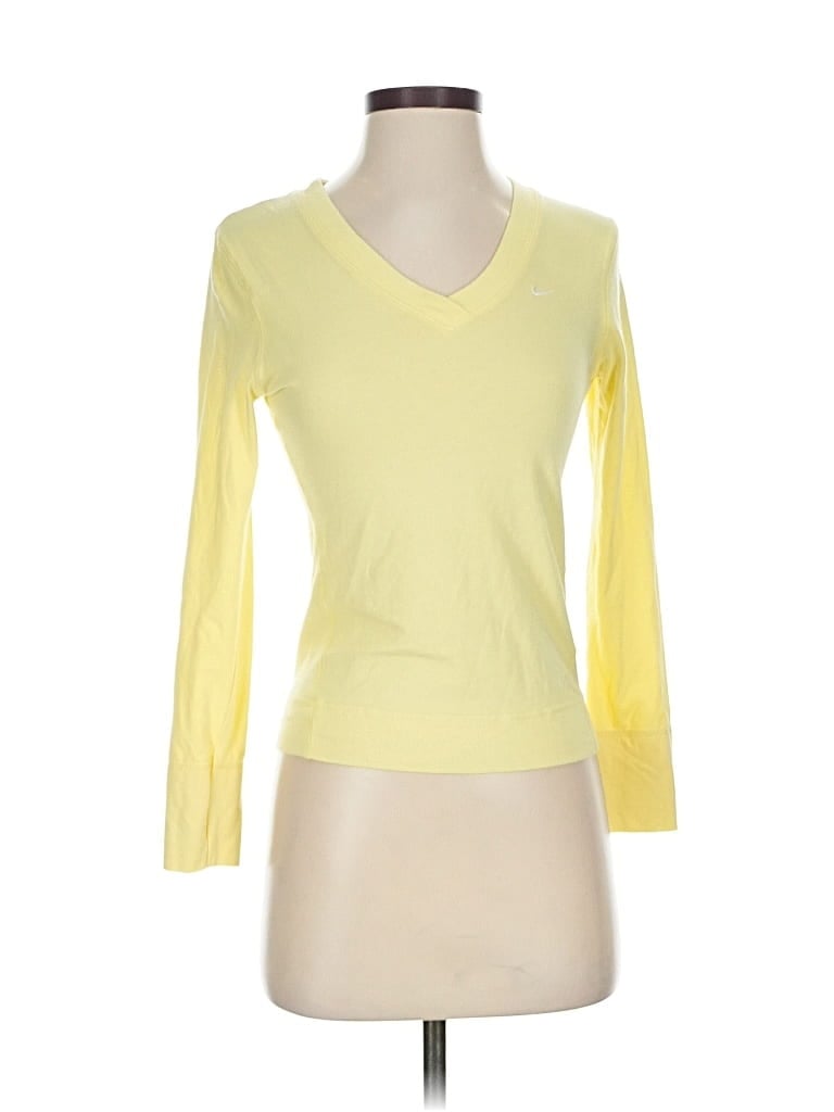 Pre-owned Nike 3/4 Sleeve T-shirt In Yellow