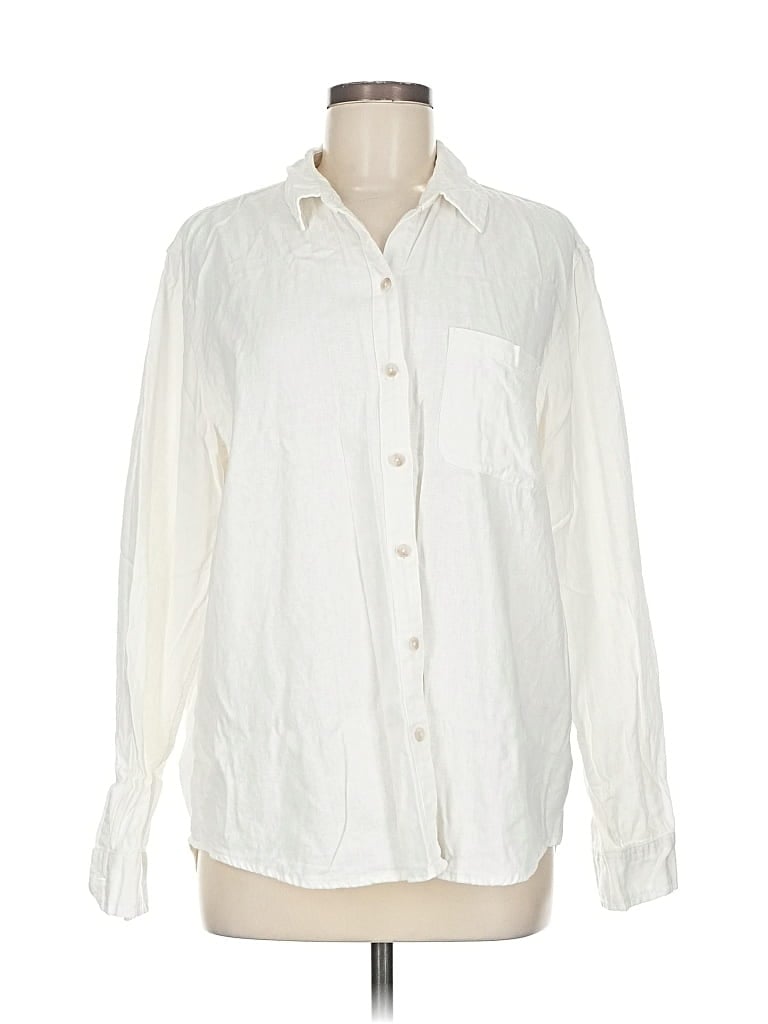 Pre-owned Universal Thread Long Sleeve Button Down Shirt In White
