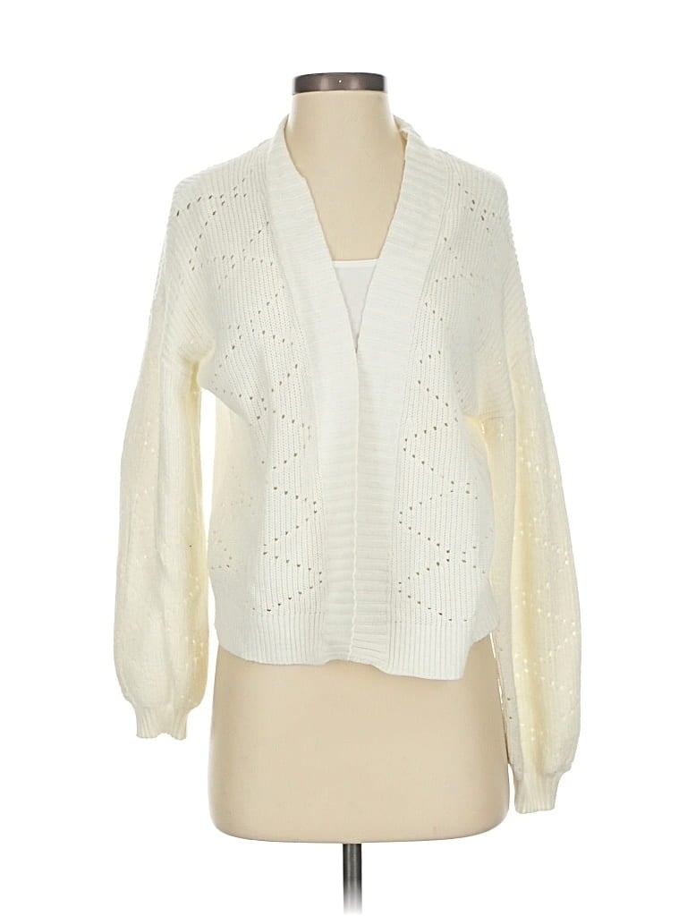 Pre-owned Ann Taylor Loft Outlet Cardigan Sweater In White
