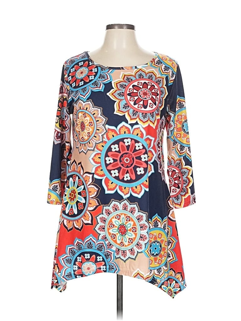 Pre-owned Assorted Brands 3/4 Sleeve Blouse In Blue