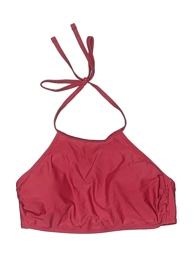 Pre-owned Assorted Brands Swimsuit Top Red Solid Pattern Swimwear