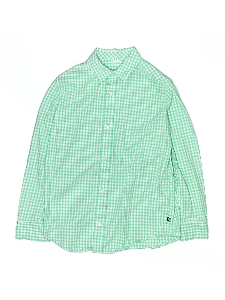 Pre-owned Gap Kids' Long Sleeve Button Down Shirt In Green