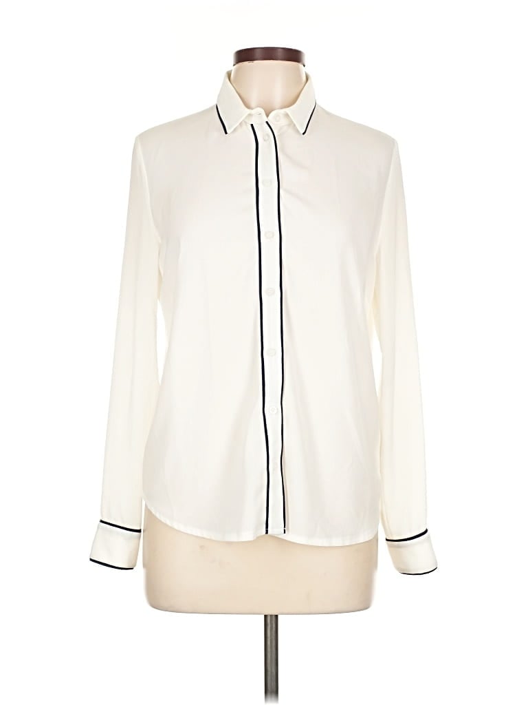 Pre-owned Louche Long Sleeve Blouse In White