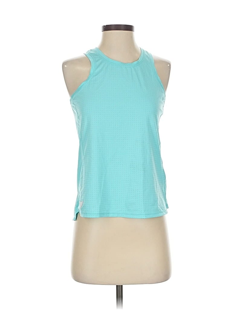 Pre-owned Korsa By Road Runner Sports Tank Top Teal Halter Neckline Tops In Blue