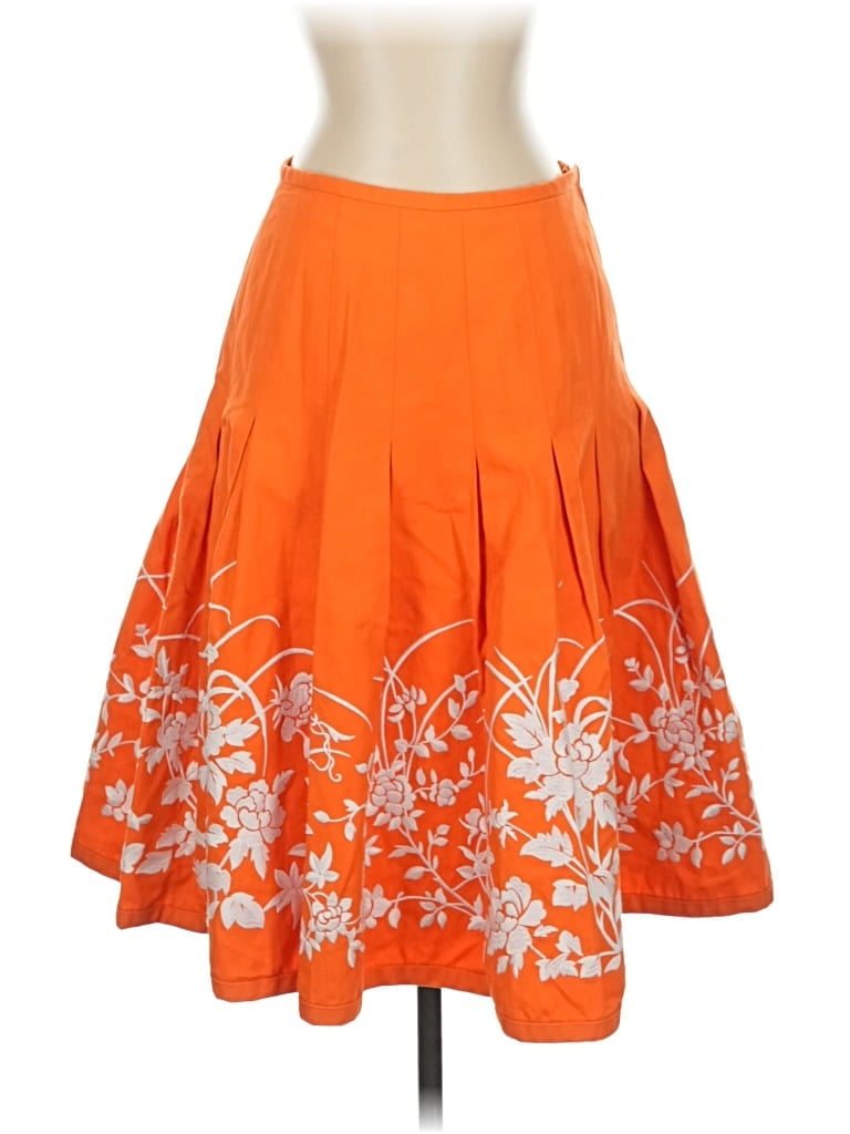 Pre-owned Ellen Tracy Casual Skirt In Orange