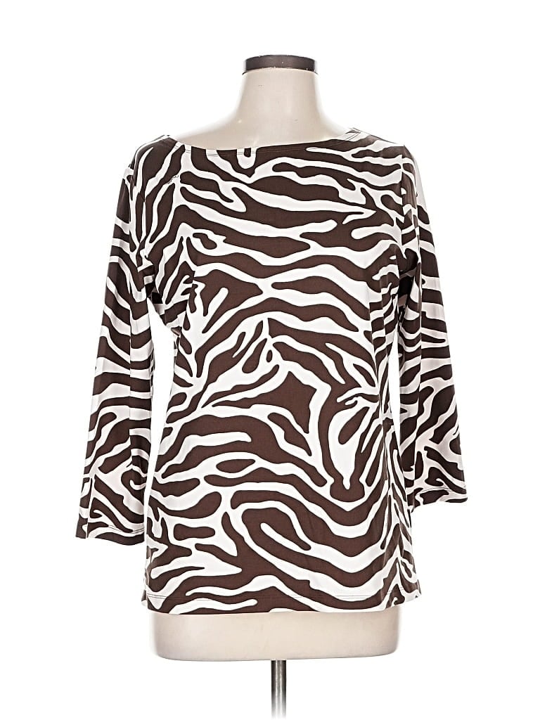 Pre-owned Melly M 3/4 Sleeve T-shirt In Brown