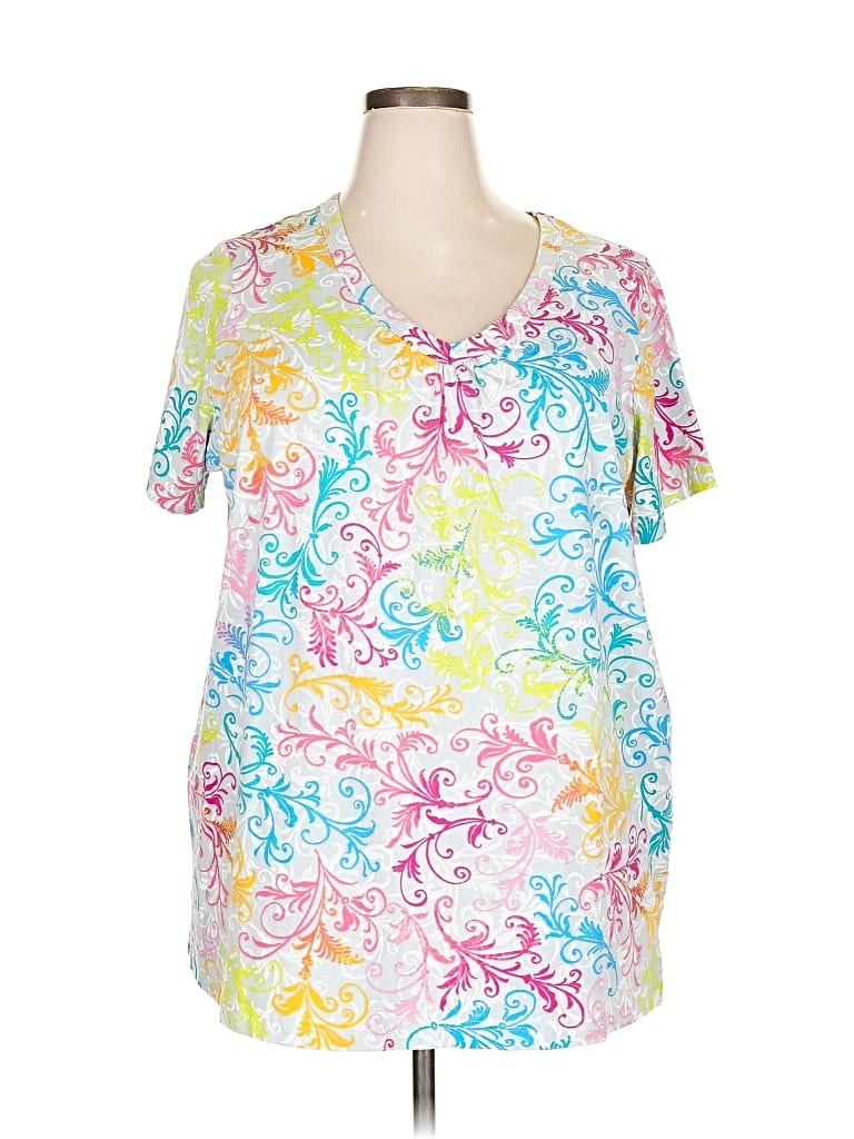 Pre-owned Woman Within Short Sleeve T-shirt In White