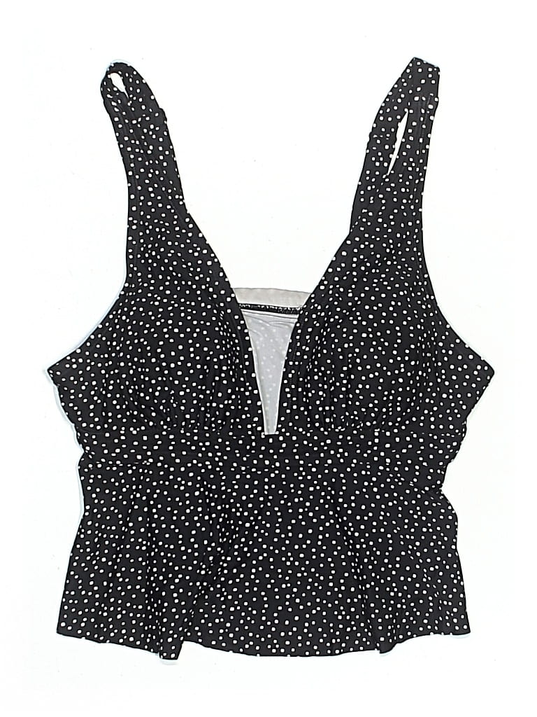 Pre-owned Kona Sol Swimsuit Top Black Polka Dots Pattern Swimwear
