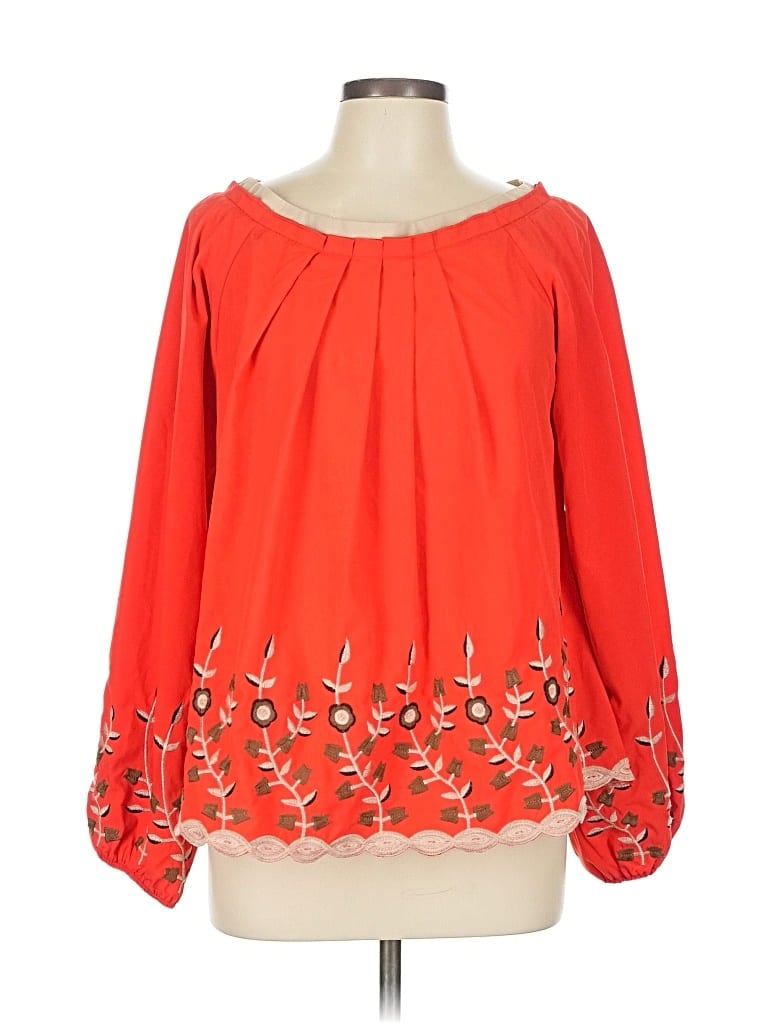 Pre-owned Assorted Brands Long Sleeve Blouse In Red