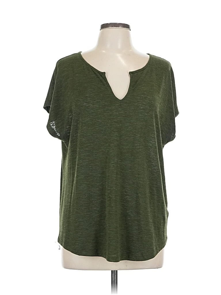 Pre-owned Old Navy Short Sleeve Top Green Keyhole Neckline Tops